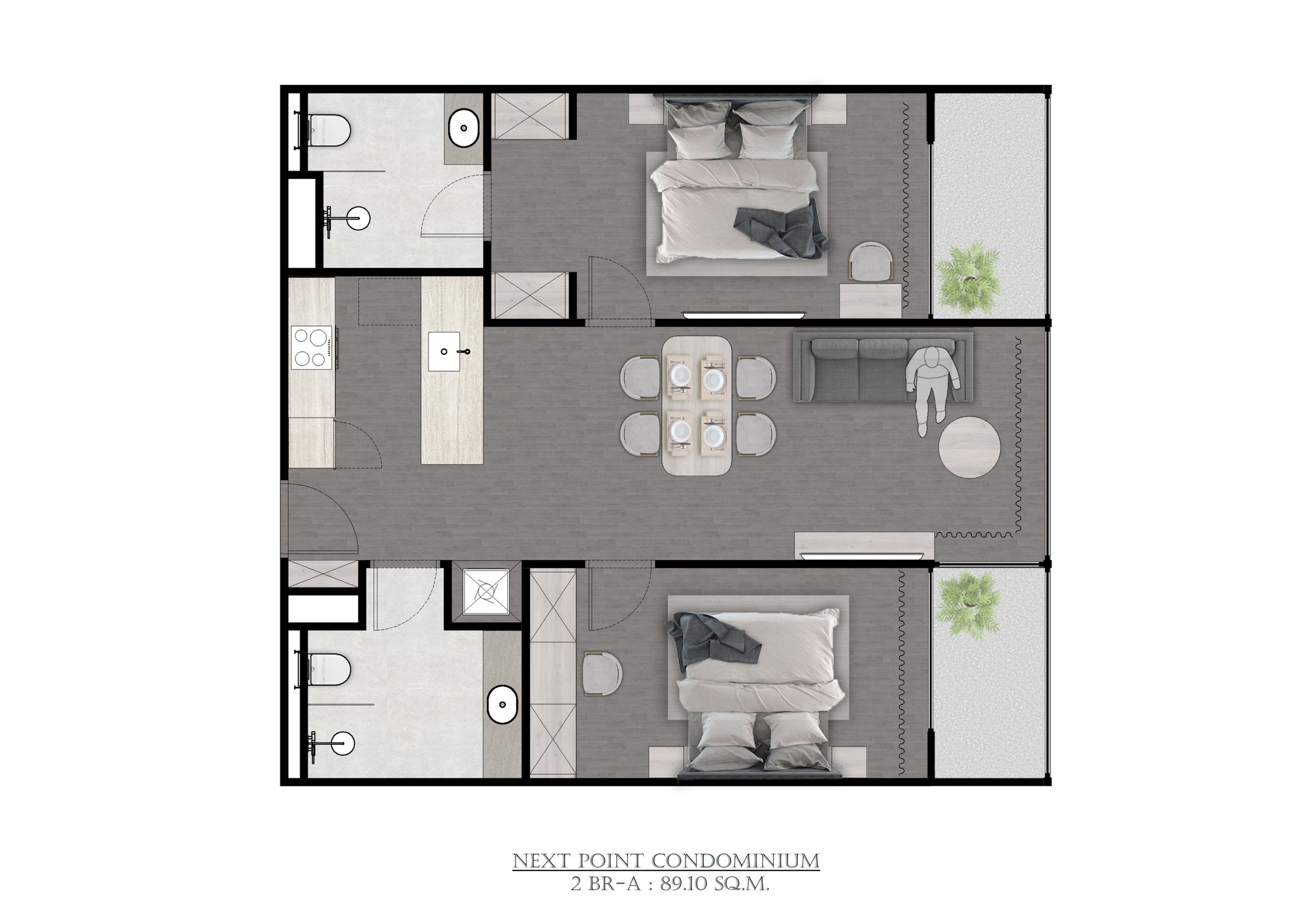 NEXT POINT, планировка 2BR A