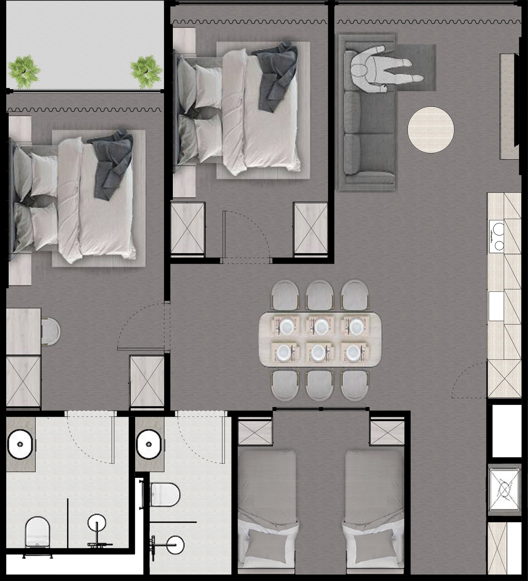NEXT POINT, планировка 3BR A