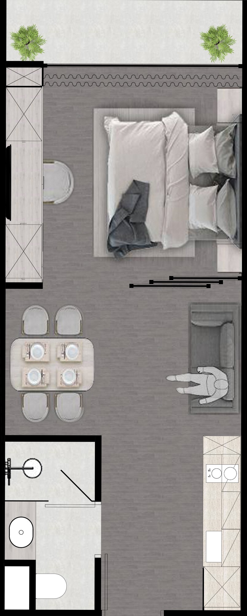 NEXT POINT, планировка Smart 1BR A